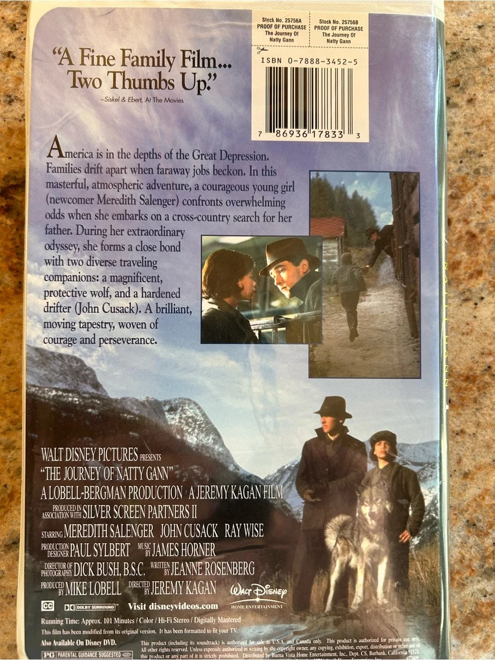 Walt Disney The Journey of Natty Gann VHS Tape